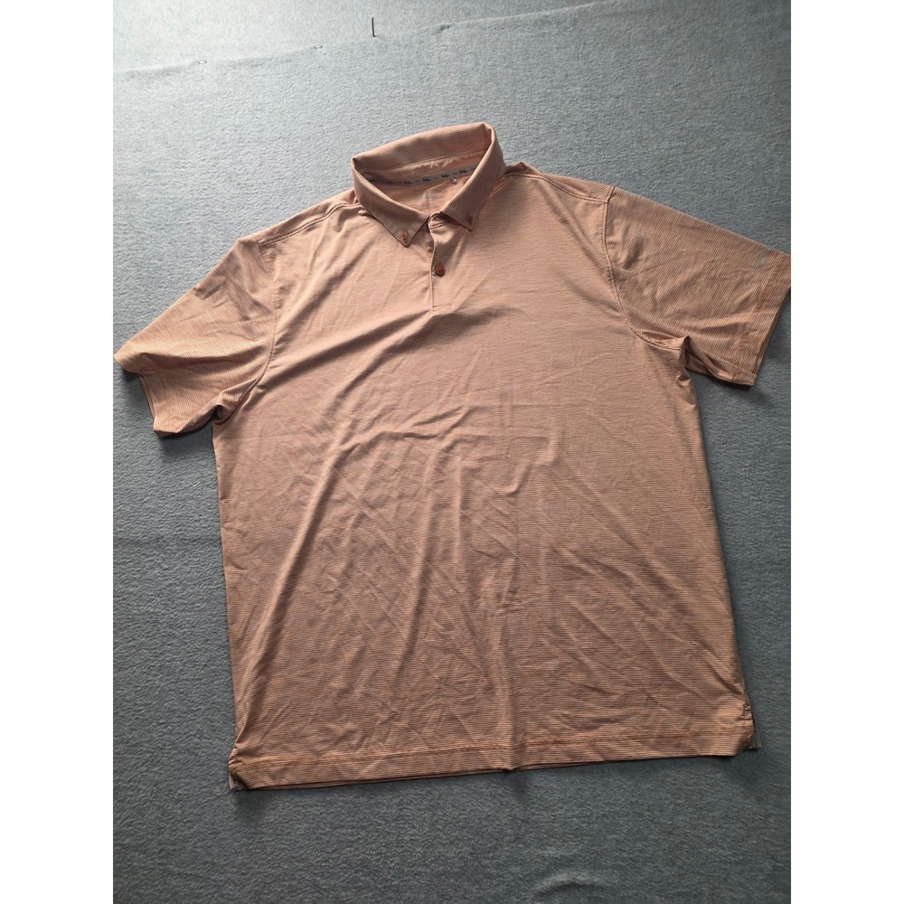 Walter Hagen Performance Mens‎ XL Orange Striped Golf Polo Shirt Short Sleeve